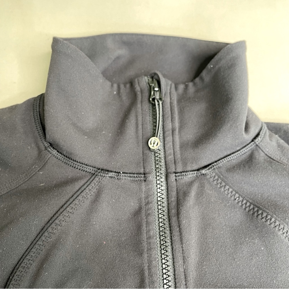 Lululemon Nice Asana Jacket Double Zipper Full Zip Size 2 Black Lion Full Length - Picture 4 of 12